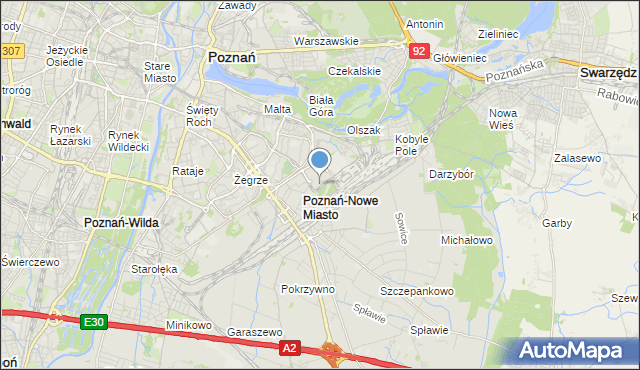 mapa Nowe Miasto, Nowe Miasto gmina Poznań na mapie Targeo